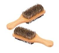 NOLITOY 2Pcs Beard Grooming Brush Beard Straightener Double-Sided with Boar Bristles Ergonomic Handle Travel-Friendly for Men Daily Use Grooming on The Go