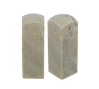 NOLITOY 2pcs Beginner Stone Seal Set with Qingtian Stone Material round Head Shape, Classic Appearance for Artistic Calligraphy and Collection, Comfortable Grip Preserving Ancient