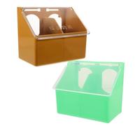 NOLITOY 2pcs Bird Cage Food Bowl Hanging Feed Container with Lid Plastic Large Capacity Multi-function for Vegetable Fruit in Bird Cage