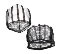 NOLITOY 2pcs Black Wig Caps for Women, Breathable Polyester Mesh, Comfortable Hair Nets to Hold Hair in Place, Suitable for Stage Plays and Halloween Costumes