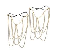 NOLITOY 2pcs Boho Style Elastic Rhinestone Leg Chain Sparkling Jewelry for Women Thigh Bikini Accessory Comfortable Fit for Beach Vacations