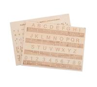 NOLITOY 2pcs Braille Alphabet Board for Blind People Sturdy Wooden Tactile Learning Tool with Raised Dots for Letters and Numbers Portable Braille Literacy Education Aid for Visually