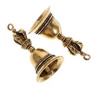 NOLITOY 2Pcs Brass Bell Keychain Pendants Bells with Smooth Surface Soothing Sound Keyring Accessories for DIY Crafts Home Decor and