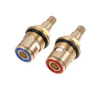 NOLITOY 2pcs Brass Ceramic Disc Tap Valves Replacement Mixer Valve Inserts for Kitchen and Bathroom Faucets Double Handle Copper Tap Repair Cartridges