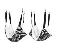 NOLITOY 2pcs Breathable Double-Sided Hanging Cat Hammock 35x35cm with Black White Polka Dot and Zebra Pattern, Pet Hanging Bed Suitable for Indoor Cats and Small Pets