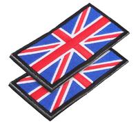 NOLITOY 2Pcs British Flag Patch Embroidery Patches for Bags Jackets Uniforms DIY UK Union Jack Badge with Adhesive Backing for Easy Attachment