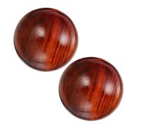 NOLITOY 2pcs Brown Smooth Wooden Hand Exercise Balls for Massage Fingers and Hands, Memory, Suitable for Elder People, Acupressure Handheld Massage Tool for Relaxation and Stress Relief