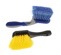 NOLITOY 2PCS Car Wheel Cleaner Brushes with Long Ergonomic Handles Bristle Tire and Rim Cleaning Tools for Car Wash Rv Exterior Household and Outdoor Use