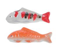 NOLITOY 2pcs Ceramic Floating Goldfish for Bathtub and Garden Decor Lightweight Realistic Koi Fish Sculptures Easy Clean Fake Fish Statues for Natural Aquatic Ambiance
