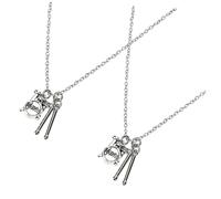 NOLITOY 2pcs Chic Drum Set Necklace Decorative Drum Pendant Necklaces for Music Lovers and Flexible Design Fun Sound Feature Festival and Party Accessory
