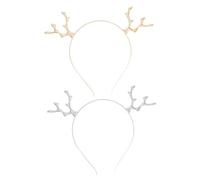 NOLITOY 2pcs Christmas Reindeer Antler Headband Xmas Hair Hoop for Girls Christmas Hair Accessories Xmas Headwear for Holiday Party