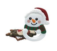NOLITOY 2pcs Christmas Silicone Teether Toys for Babies Soft Bite Resistant Cartoon Molar Rods Xmas Themed Teething Relief Playthings Random Style