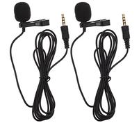 NOLITOY 2pcs Clip-on Lavalier Microphones for Laptop and Phones, High Sensitivity Mini Recording Mics with 3.5mm Ctia Plug, Lightweight Copper and Aps Material, for Live Broadcasts