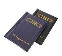 NOLITOY 2pcs Coin Collecting Organizer Album with Transparent Pockets Vintage PU Cover Coin Holder Book for Safe Storage and Portable Display for Collectors