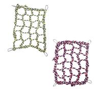 NOLITOY 2PCS Colored Woven Squirrel Hammock Net Climbing Pet Resting Net for Hamsters Parrots Squirrels Easy to Maintain Practical Decorative Play Space for Animals