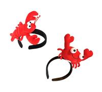 NOLITOY 2Pcs Creative Cloth Lobster and Crab Hairbands Adorable Cartoon Headdress for Costume Party Halloween Cosplay Mardi Gras Accessories