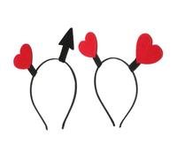 NOLITOY 2pcs Cupid Accessories Heart Headband for Valentine's Day Cute Heart Shape Headpiece Fashionable Love Arrow Design for Women and Girls for Parties and Costumes