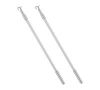 NOLITOY 2pcs Curtain Retractable Rotary Rod Curtain Rod Window Shade Extendable Poles No Drilling Cortinero Negro Drapery Pull Push Pull Draw Wand Silver Aluminum Alloy