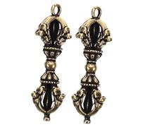 NOLITOY 2pcs Delicate Mini Vajra Pestle Tibetan Brass Decor Compact Lightweight Brass Vajra Pestle Ornaments for Home Office Display Craftsmanship