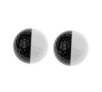 NOLITOY 2Pcs Double Color Golf Practice Balls for Putting Training Two-tone Black White Golfing Balls with Aiming Lines Stable Control for Indoor and Outdoor Golf Aids