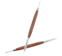 NOLITOY 2pcs Double-ended Dotting Tool Nail Etching Carving Pen Silicone Head and Handle for Nail Painting Drawing Brushes DIY Art