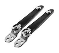 NOLITOY 2pcs Double-layer Accordion Straps with Metal Buckles Black Leather Extension Harness for Various Accordion Comfortable Grip and Easy