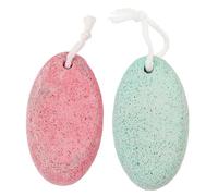 NOLITOY 2Pcs Double-Sided Volcanic Foot Scrubber Stones for Callus Removal and Dead Skin Exfoliation Mild and Safe Foot File with Storage Box for Travel and Home Pedicure Care Random Color