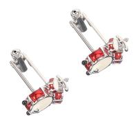 NOLITOY 2pcs Drum Set Shirt Cufflinks for Men and Women, Brass Material with Silver Colour, Sturdy and Lightweight Design, for Business Partnerships and Birthday