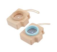 NOLITOY 2Pcs Educational Kaleidoscope for Lightweight Prism Playthings in Blue and Natural Wood Colors Creative Early Learning Fun Party Props