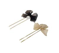 NOLITOY 2pcs Elegant Chinese Style Hair Clasp u Shape Barrettes Lace Bow Hairpin Decorative Hair Accessories for Girls Party Occasion