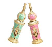 NOLITOY 2pcs Essence Bottle Vintage Decorative Glass Perfume Bottle Empty Refillable for Travel