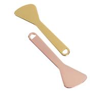NOLITOY 2Pcs Eye Cream Spoons with Eye Massage Stick Golden and Rose Gold Makeup Tool Smooth Face Cream Spatulas for Face and Neck Massage