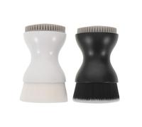 NOLITOY 2pcs Facial Cleansing Brush Soft Bristle Flat Foundation Brush for Women White Black Pocket Manual Face Wash Deep Cleansing Facial Scrubber Skincare Cleanser