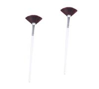 NOLITOY 2Pcs Facial Mud Mask Brush with Wooden Handle Soft Fan-shaped Applicators for Even Face Mask Essence Body Lotion Application Portable Beauty Tool for Women