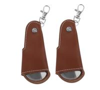NOLITOY 2pcs Foldable Shoe Horn Keychain Portable Lazy Shoe Lifter Tool for Seniors Pregnant Women Men Light Brown Compact for Boots