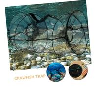NOLITOY 2pcs Foldable Shrimp and Crab Trap Net Portable Minnow Fishing Cage for Outdoor Aquaculture Durable Nylon Crawfish Catching Mesh for Efficient Fish and Lobster Capture