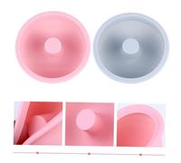NOLITOY 2Pcs Food Grade Silicone Donut Cake Molds Cartoon Baking Moulds Non Stick Flexible DIY Dessert Baking Tools for Home Kitchen Blue and Pink