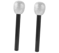 NOLITOY 2pcs Glitter Foam Microphone for Party Favors Pretend Prop Mics for Dance Birthday and Performance Play