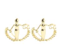 NOLITOY 2Pcs Golden Libra Goddess Brooch Pin for Women - Metal Justice Scale Lapel Pin Accessory - Decorative Dress Collar Clip Suitable for Christmas and Formal Wear