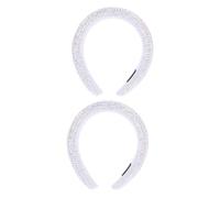 NOLITOY 2pcs Gorgeous Rhinestone Padded Headband for Women Shiny Crystal Hair Accessory Elegant Wide Rim Hairband for Special Occasions and Daily Wear for Weddings and Parties