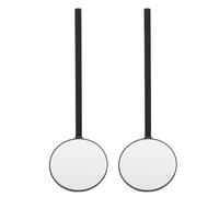 NOLITOY 2pcs Handheld Round Eyelash Extension Mirrors 7.4x2.4in Black Portable Lash Inspection Vanity Makeup Tools for Salon and Personal Use