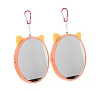 NOLITOY 2Pcs Hanging Bird Cage Mirrors for Parrots Budgies and Lovebirds Bite-resistant Bright Color Mirrors Bird for Cage Entertainment and Educational Use