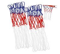 NOLITOY 2pcs Heavy Duty Basketball Shot Nets Nylon Woven Professional Basketball Net for Indoor and Outdoor Courts Tear Resistant Tricolor with Rings
