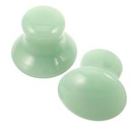 NOLITOY 2pcs Jade Facial Massage Scraping Tool Mushroom Shaped Light Green Face Massage Tool Easy Maintenance Comprehensive Care for Home Spa Use