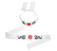 NOLITOY 2pcs Japanese Headband Chef Bandana Karate Hachimaki Headwrap Traditional Samurai Hair Accessory for Sushi Chefs and Ninja Costume Accessories