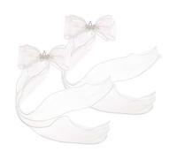 NOLITOY 2pcs Lace Bow Hair Clips Ribbons Adorable Hair Accessories for Teen Girls Versatile Barrette Clips for Various Hairstyles