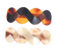 NOLITOY 2pcs Large Acrylic Barrette Hair Clips for Women Smooth Comfortable Makeup Hair Clips Lightweight Bun Holders for Washing Face and Casual Care Red Coffee and Light Tortoiseshell