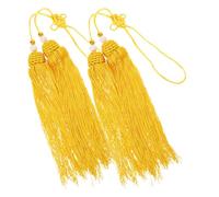 NOLITOY 2Pcs Large Chinese Sword Tassels for Taichi and Martial Arts, 50Cm Gold Knot Decoration, Traditional Handicraft Accessory for Taiji Swords and Martial Arts Training
