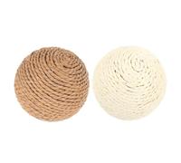 NOLITOY 2pcs Large Sisal Cat Scratching Balls for Indoor Cats Bite-resistant with Noise Portable Kitten Scratchers to Protect Furniture and Sharpen Claws Natural Colors