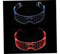 NOLITOY 2pcs Luminous LED Eyeglasses Decorative Light-up Glasses for Parties Festivals and Night Events Colorful Dancing Props for Halloween Christmas Birthdays Outdoor Concerts
